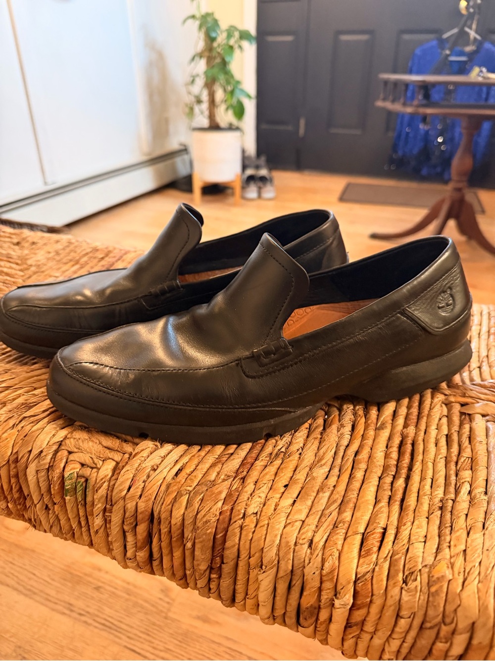 Timberland Black Leather Slip-On Loafers — Men's Casual Dress Shoes